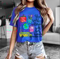 Image 4 of She Works Willingly With Her Hands Shirt, Kindergarten Teacher, Preschool Teacher, Back To School...