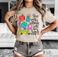 Image 8 of She Works Willingly With Her Hands Shirt, Kindergarten Teacher, Preschool Teacher, Back To School...