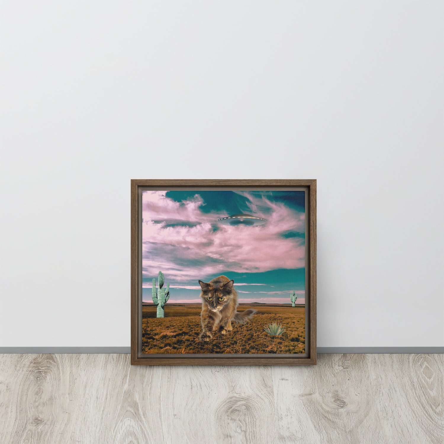 Image of FREE SHIPPING - Kitty Says Nope - 12x12 - Framed Canvas Print