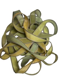 Image 1 of 1PC. GRASS SKIRT 42" Hand Dyed Finished Edge Silk Wrist Wrap Bracelet/Jewelry/Craft Ribbons