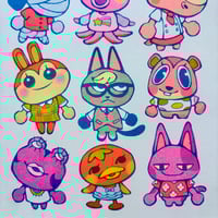 Image 3 of Animal Crossing Villagers Riso Print