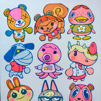 Image 2 of Animal Crossing Villagers Riso Print