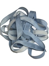 Image 7 of 1PC. ICE CRYSTALS 42" Hand Dyed Finished Edge Silk Wrist Wrap Bracelet/Jewelry/Craft Ribbons