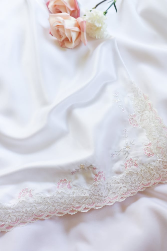 Image of Vintage Etienne Cottage Floral Embroidered Half Slip (Medium)