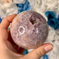 Image 3 of Amethyst Flower Agate Sphere (84A)