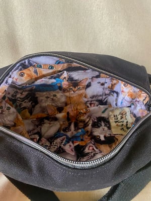 Image of Black Fanny Pack with Cat Patch