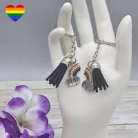 Image 2 of Rainbow Best Friends Tassel Key Chain 