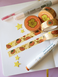 Gold Foil Persimmon Washi Tape