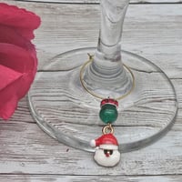 Image 2 of Santa Head Wine Glass Charm