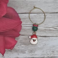 Image 3 of Santa Head Wine Glass Charm