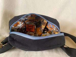 Image of Black fanny pack with Grey Borage patch