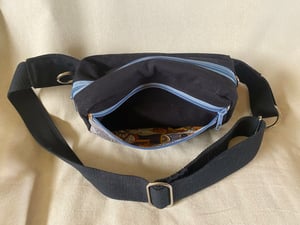 Image of Black fanny pack with Grey Borage patch