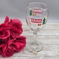 Image 1 of Gold Snowflake Wine Glass Charm 