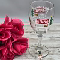 Image 1 of White Reindeer Wine Glass Charm 