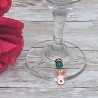 Image 3 of White Reindeer Wine Glass Charm 