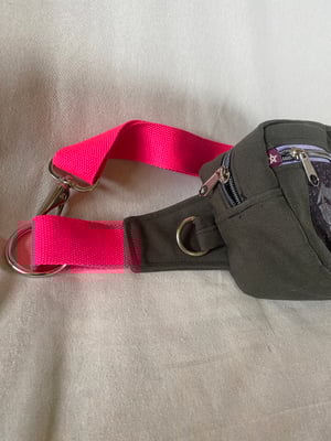 Image of Dark Olive fanny pack with with Vampire patch