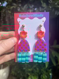 Cherry pop checker earrings 