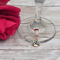 Image 3 of Christmas Tree Wine Glass Charm 