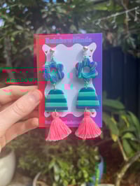 Cosmic garden tassel earrings 