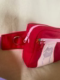 Image 2 of Bright Red fanny pack with Vampire patch