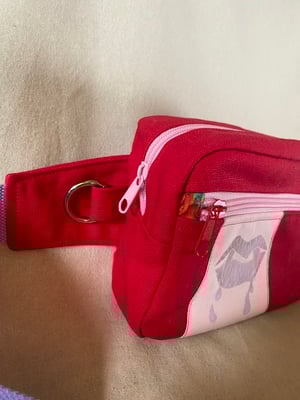 Image of Bright Red fanny pack with Vampire patch