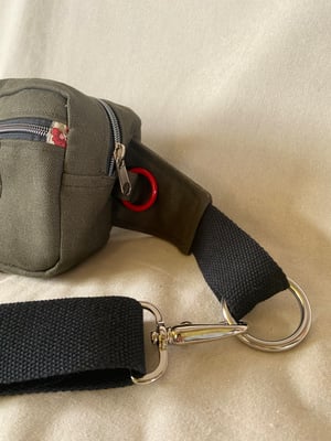 Image of Dark Olive fanny pack with Cat patch