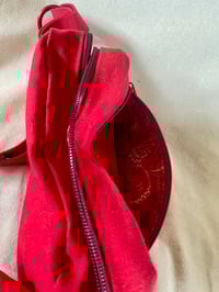 Image 5 of Bright Red fanny pack with Mushroom and Esoteric Eye patches