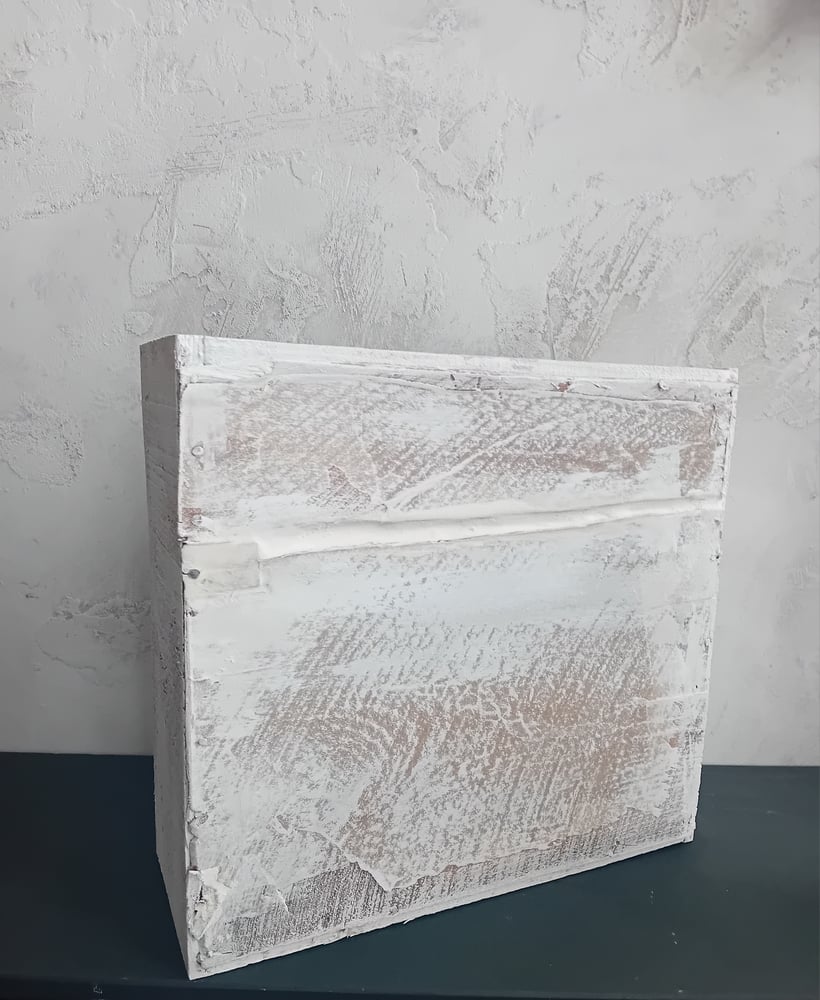 Image of Handmade Rough Sawn Timber Painted White Shelf Box Distressed Display Cubby