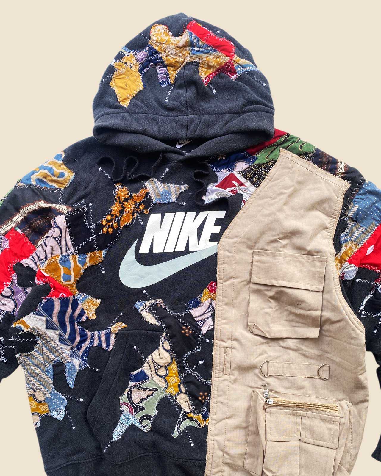 NIKE BATIK PATCHWORKS WITH VEST HOODIE SIZE XL | konkrite market
