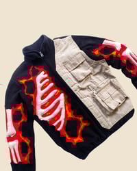 Image 2 of CRACKY LAVA 3D PUFF SKELETON WITH VEST FLEECE JACKET SIZE M