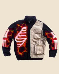 Image 1 of CRACKY LAVA 3D PUFF SKELETON WITH VEST FLEECE JACKET SIZE M
