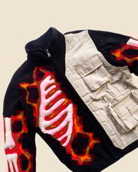 Image 3 of CRACKY LAVA 3D PUFF SKELETON WITH VEST FLEECE JACKET SIZE M