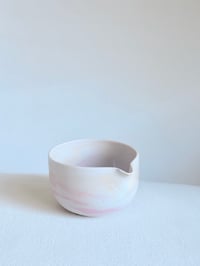 Image 1 of Cherry Blossom Matcha Bowl - White and Pink Marble Small