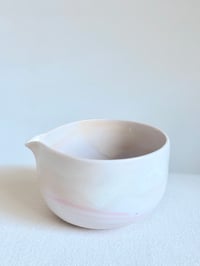 Image 3 of Cherry Blossom Matcha Bowl - White and Pink Marble Small