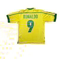 Image 2 of Brazil Home Shirt 1998 - 2000 (M) Ronaldo 9 