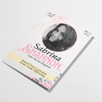 Image 1 of 4 Page Funeral Program Template | Floral White and Pink 11x17 | Fully Editable Canva