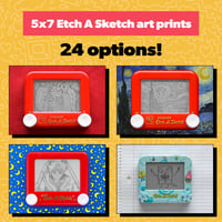 Image 1 of 5x7 Etch A Sketch art print - 24 options!