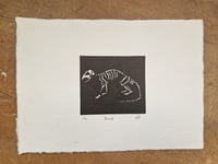 A5 'Buried' linocut print (rat) [10]