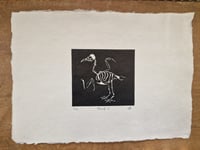 A5 'Buried 2' linocut print (starling) [10]