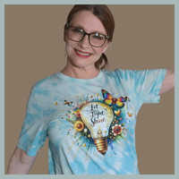 Image 1 of Let Your Light Shine Tee - Adult Blue and White Tiedye Beautiful Inspirational T-shirt 