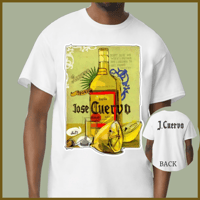 Image 2 of NEW!!! Jose Cuervo Tee - Adult Gray and Yellow Alcohol Drinking Faux Jersey T-shirt 