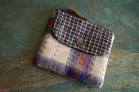 Image 4 of Handmade Fabric Square Wallet – Vintage Woven Cotton, Zipper Closure