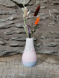 Image 1 of Chunky in smoky greys and pink with forget me not blue 