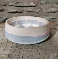 Image 2 of  Medium bowl. Cream and grey with a dash of pink 