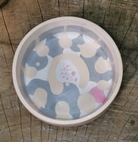 Image 3 of  Medium bowl. Cream and grey with a dash of pink 