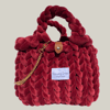 Wine Red Chunky Velvet Tote (Medium)