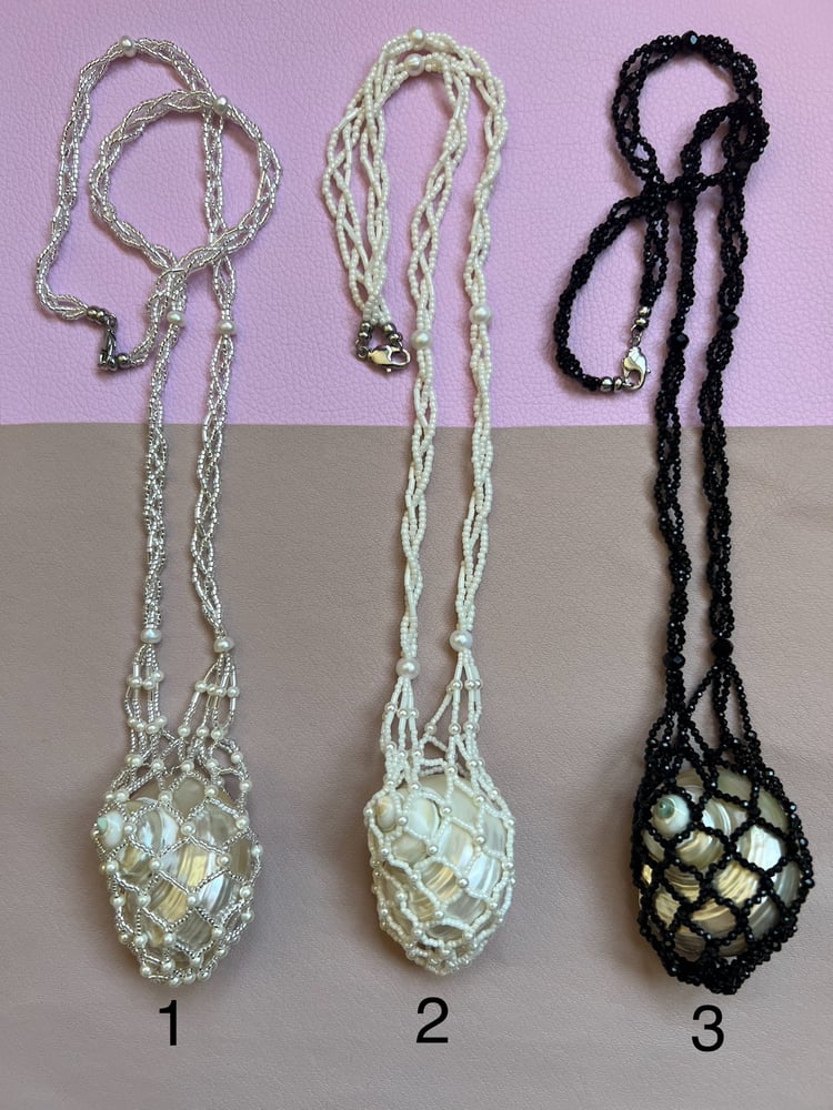 Image of Beaded mesh necklace