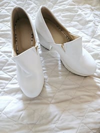 Image 5 of PRISSY VINTAGE White cleated chunky heel platform shoes size UK5
