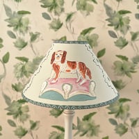 Image 1 of "The Cecilia" - Hand Painted Fabric Shade for a Table Lamp