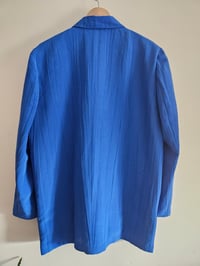 Image 7 of PRISSY VINTAGE Oversized Royal blue crinkle blazer jacket 